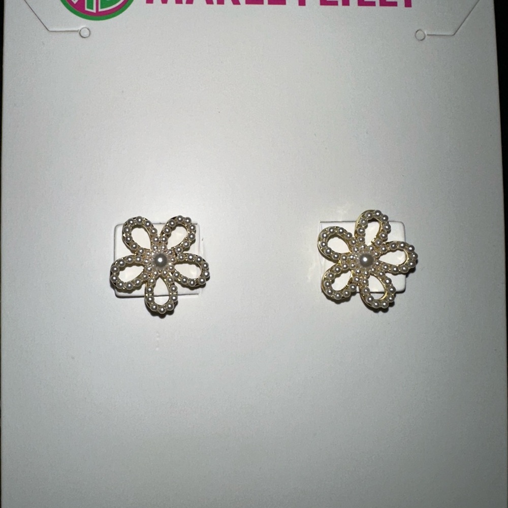Marley Lilly Elegant Gold/Pearl Earrings